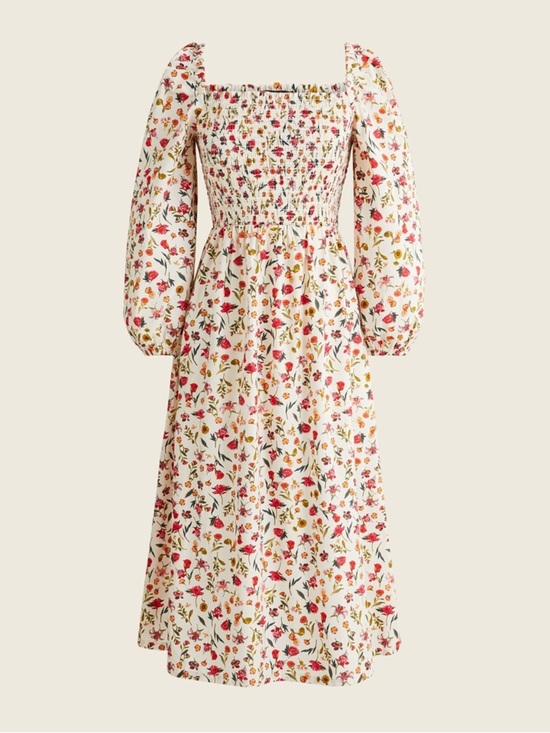 J. Crew Dresses & Skirts - J. Crew Smocked puff-sleeve dress in vintage floral